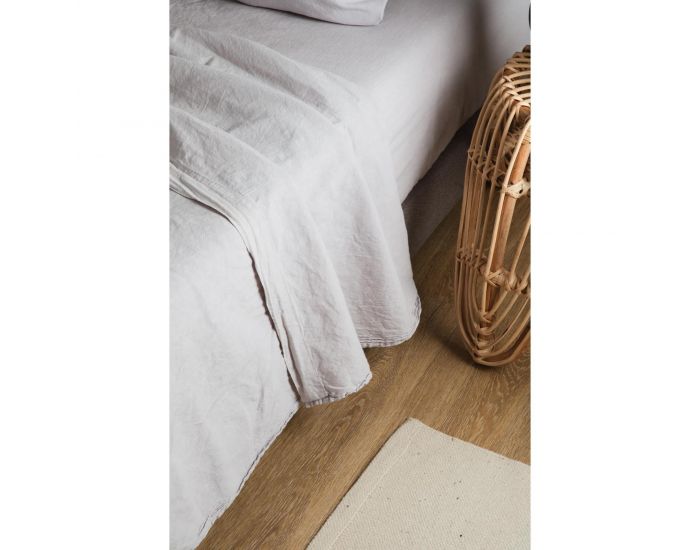 KADOLIS Drap Plat Adulte En Lin Et Coton Bio - Gris Imprim� (11)