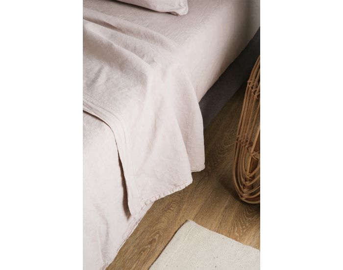 KADOLIS Drap Plat Adulte En Lin Et Coton Bio - Caf� (3)