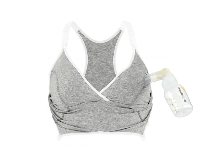 BRAVADO DESIGNS Soutien Gorge 2 en 1 Tire lait et Allaitement Original - Gris Colombe (1)