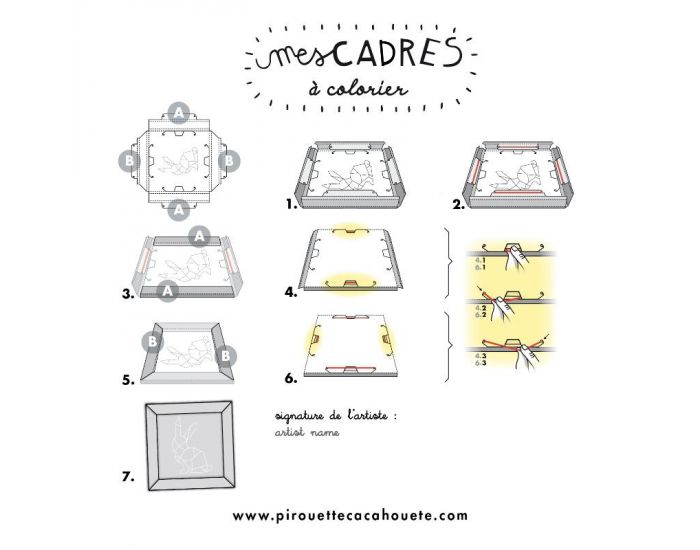 PIROUETTE CACAHOUETE 4 Cadres Origami  Fabriquer & Colorier - ds 6 ans (2)