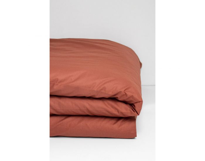 KADOLIS Housse de Couette Enfant Unie en Coton Bio - Terracotta (2)