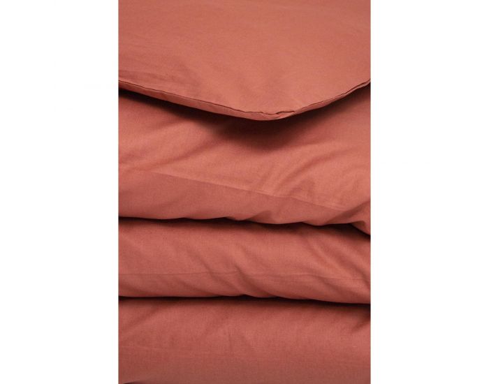 KADOLIS Housse de Couette Enfant Unie en Coton Bio - Terracotta (3)