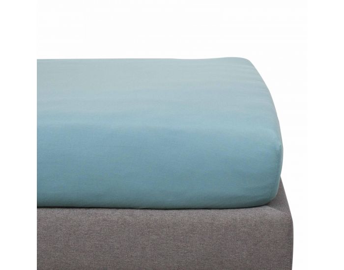 JUSTINBED Drap Housse Coton Bio - Adulte - Bleu (13)