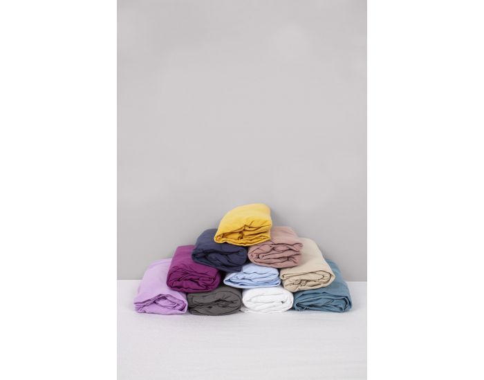 JUSTINBED Drap Housse Coton Bio - Adulte - Bleu (5)