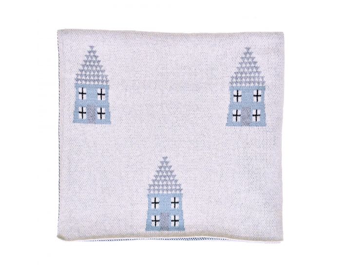 SEVIRA KIDS Couverture B�b� L�g�re en tricot - Coton Biologique - 80x100cm - Maison (8)