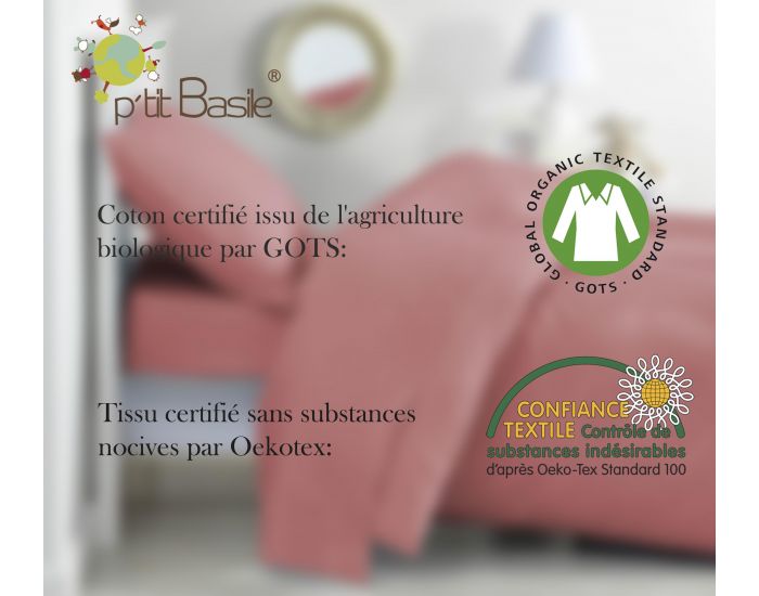 P'TIT BASILE Lot de 3 Taies D'Oreiller En Coton Bio - 40x60 cm (1)