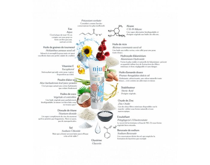 NIU Crme solaire bio et naturelle - SPF30 - 100 ml (1)