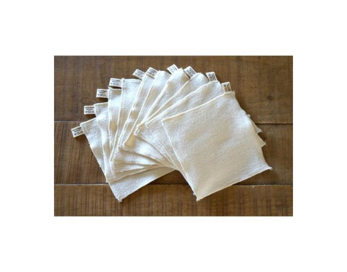 JOLIE PLANETE Lingettes Lavables B�b� Coton Biologique - Lot De 10 - 15 x 15 cm (3)