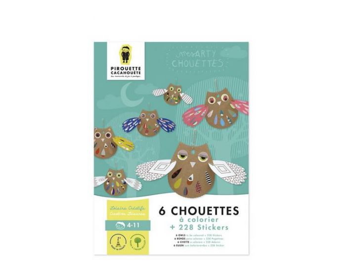 PIROUETTE CACAHOUETE Kit Cratif Chouettes En Carton - Ds 4 Ans  (6)