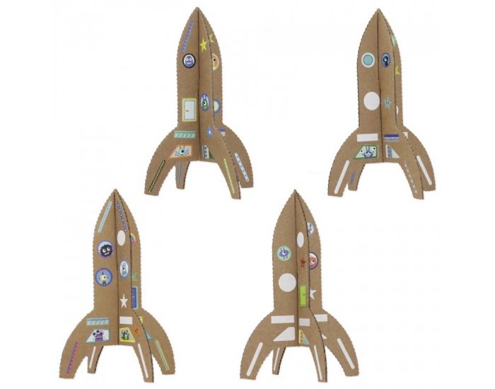 PIROUETTE CACAHOUETE Kit Cr�atif Fus�es Extraterrestre En Carton - D�s 4 Ans (6)