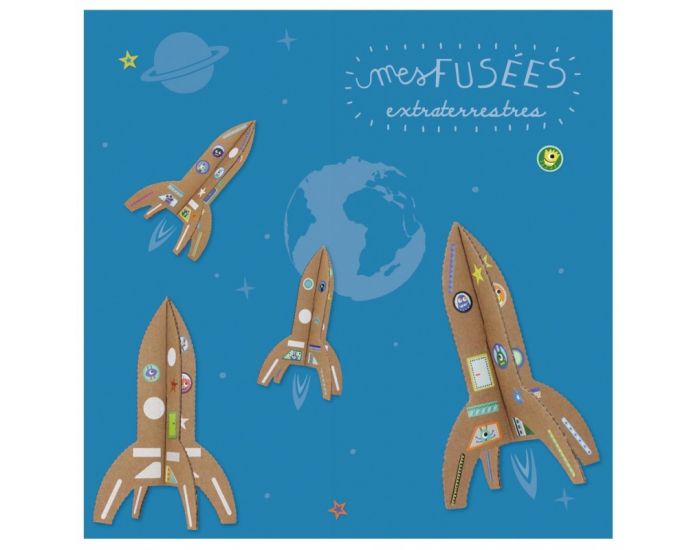 PIROUETTE CACAHOUETE Kit Cr�atif Fus�es Extraterrestre En Carton - D�s 4 Ans (8)