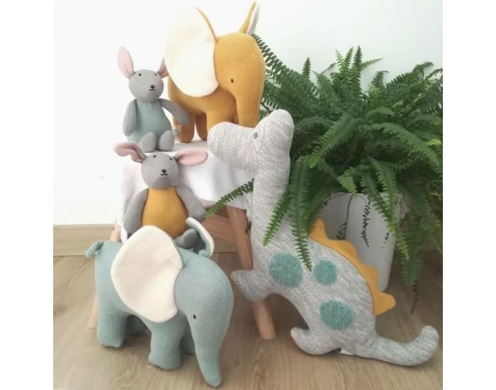 BEST YEARS Grand Doudou �l�phant Bio Vert-Bleu - D�s la Naissance (1)