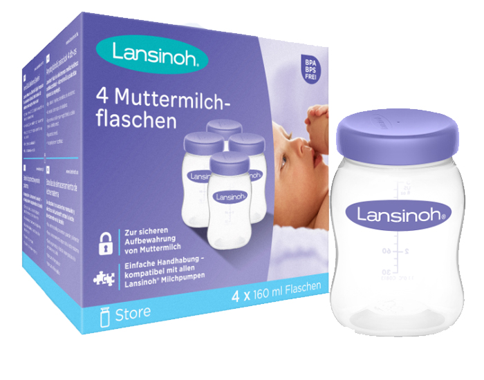 LANSINOH 4 Flacons de Conservation pour Lait Maternel - 160 ml (2)