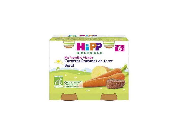 HIPP Ma Premi�re Viande Carottes Pommes de terre Boeuf - 2 x 190g - D�s 6 mois (1)