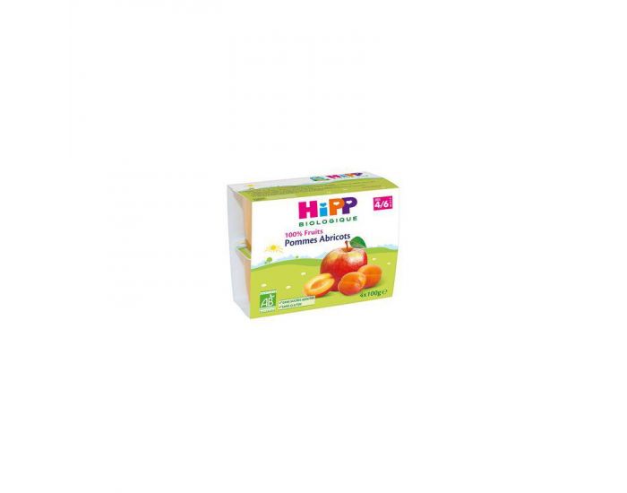 HIPP 100% Fruits Pommes Abricots - 4 x 100g - Ds 4 mois (2)