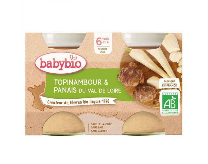BABYBIO Topinambour et Panais du Val de Loire  - 2 x 130 g - Ds 6 mois (1)