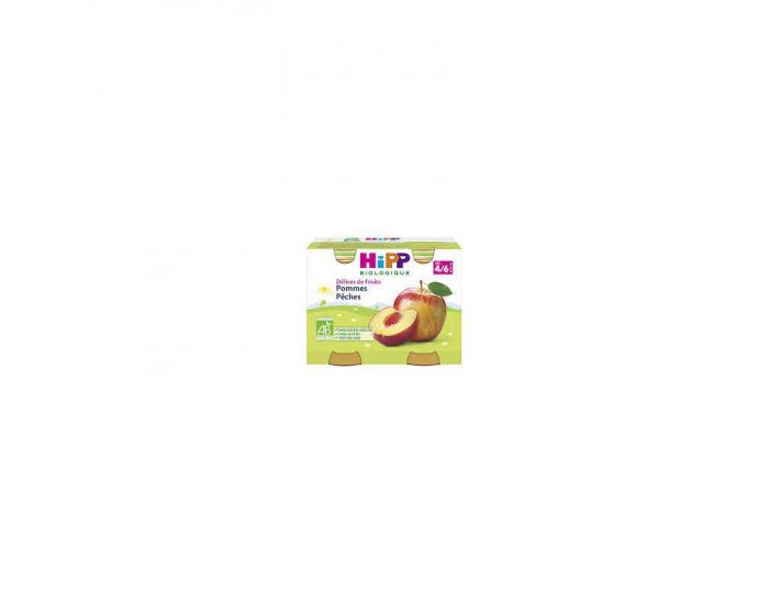 HIPP Dlices de Fruits Pommes Pches - 2 x 190g - Ds 4 mois (1)
