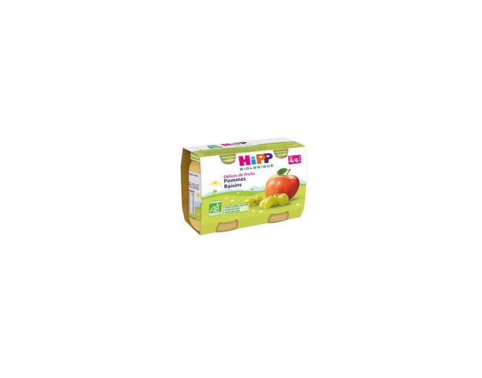HIPP Dlices de Fruits Pommes Raisins - 2 x 190g - Ds 4 mois (2)