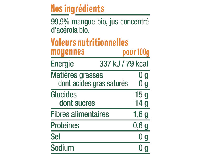 GOOD GOUT Gourde Mangue - Pure Bb 120g - Ds 4 Mois (3)