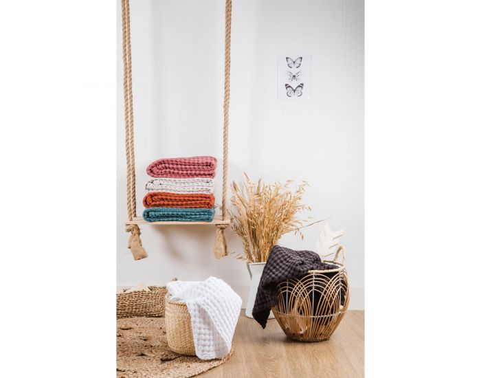 KADOLIS Grande Couverture en Coton Bio Paros - Naturel (5)