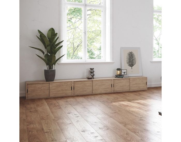 EUROPE & NATURE Caisson De Rangement Superposable - Pin Massif Naturel - 95 cm x 36 cm x 49cm (2)