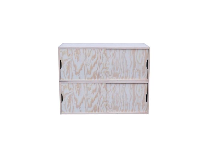 EUROPE & NATURE Caisson De Rangement Superposable - Pin Massif Naturel - 95 cm x 36 cm x 49cm (3)