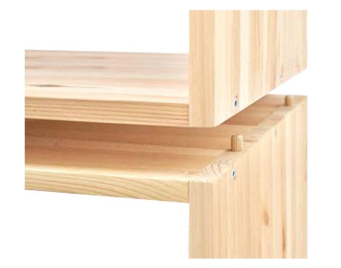 EUROPE & NATURE Cube Biblioth�que Pin Massif Emboitable Kubus - 45x39x35 cm (1)