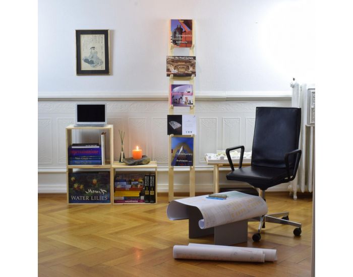 EUROPE & NATURE Cube Biblioth�que Pin Massif Emboitable Kubus - 45x39x35 cm (2)