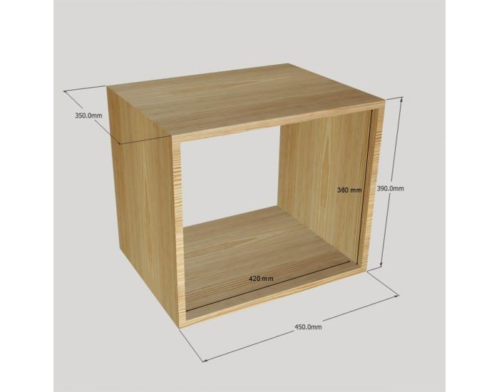 EUROPE & NATURE Cube Biblioth�que Pin Massif Emboitable Kubus - 45x39x35 cm (3)