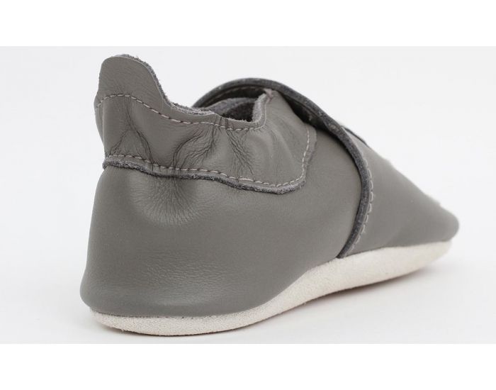 BOBUX Chaussons en cuir Bobux soft soles - Zbre gris (1)