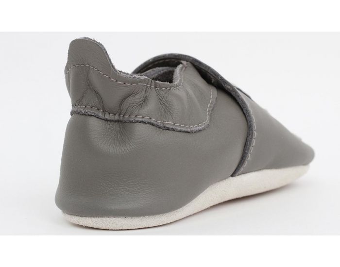 BOBUX Chaussons en cuir Bobux soft soles - Z�bre gris (1)