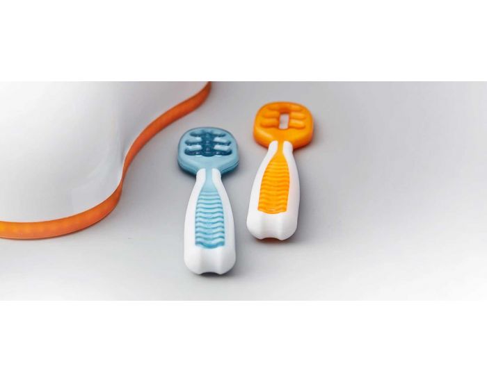 NUM NUM Lot de 2 Pr�-cuill�res Bleu et Orange (2)