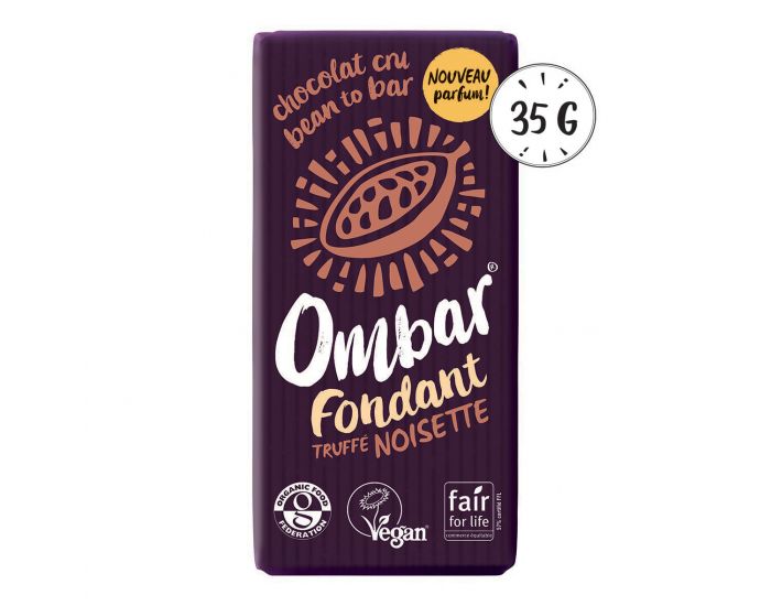 OMBAR Lot de 9+1 Chocolat Noir au Coeur Truff� Noisette - 35g (2)