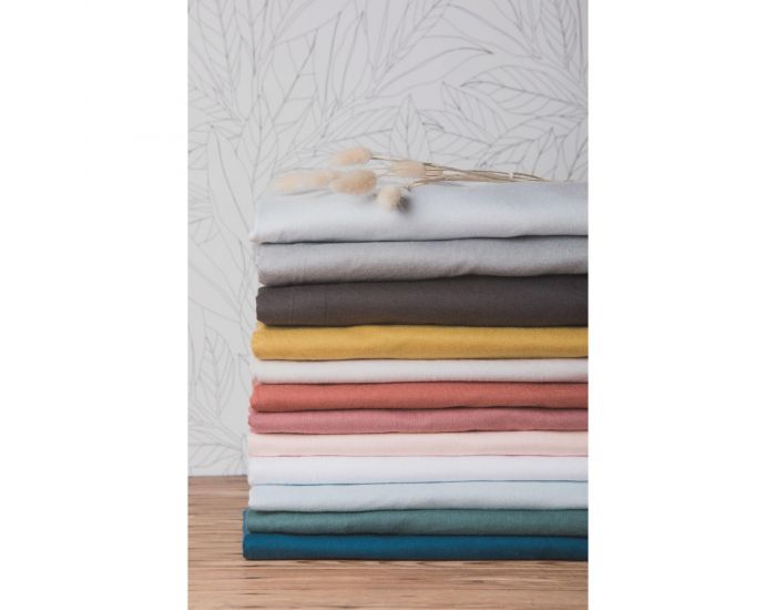 JUSTINBED Drap Housse Coton Bio - Adulte Gris Carbone (1)