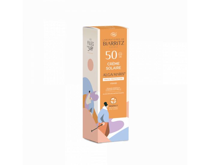 LABORATOIRES DE BIARRITZ Cr�me Solaire Visage SPF50 Certifi�e Bio X Les filles du surf 50 ML (3)