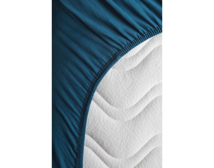 KADOLIS Drap Housse Coton Bio - Enfant Bleu Nuit (6)