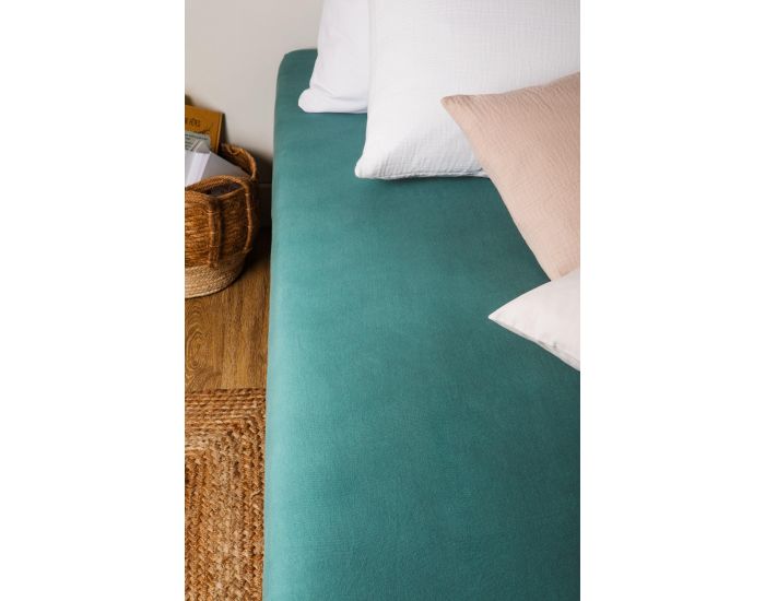 KADOLIS Drap Housse Coton Bio - Enfant Eucalyptus (3)