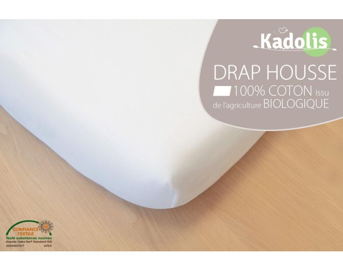 KADOLIS Drap Housse Coton Bio - Berceau/Landau Naturel (4)