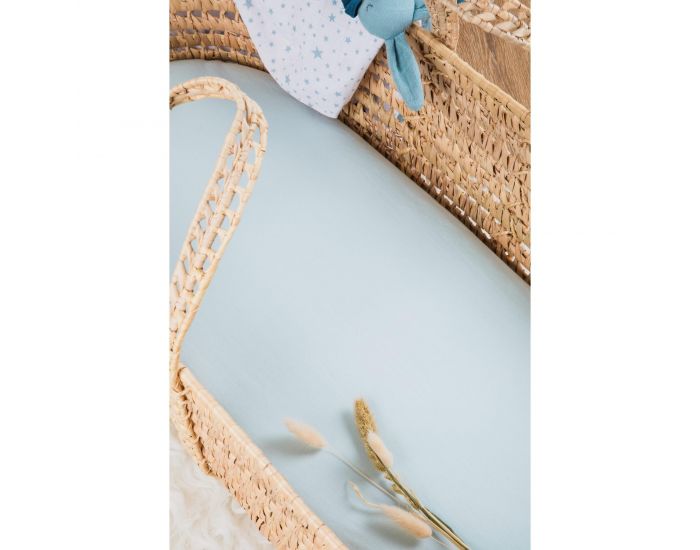 KADOLIS Drap Housse Coton Bio - Berceau/Landau Bleu C�ladon 40 x 80 cm (10)