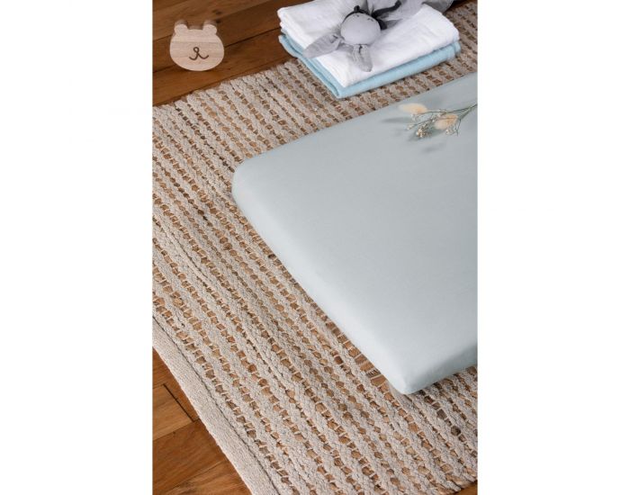 KADOLIS Drap Housse Coton Bio - Berceau/Landau Gris Perle (6)