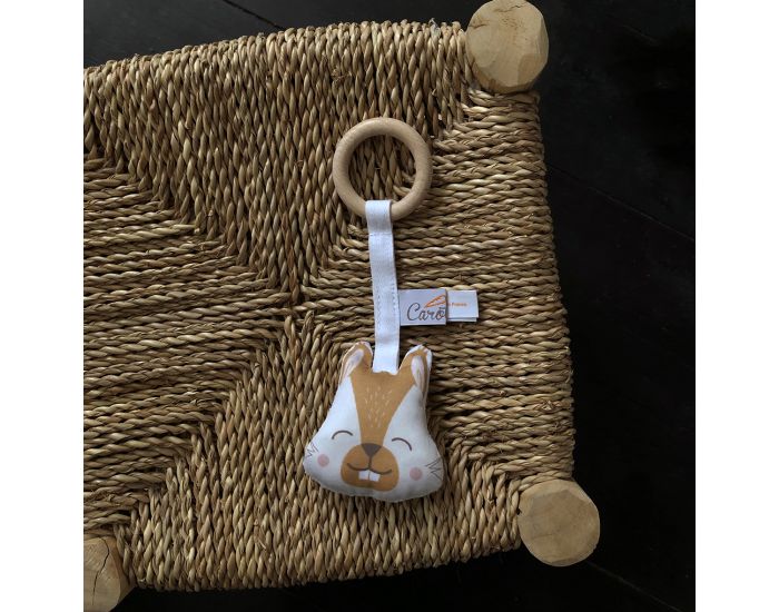CAROTTE & CIE Anneau De Dentition Bois Et Tissu Ecureuil - D�s La Naissance (1)