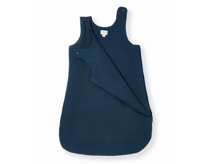 LUCIOLE ET CIE Gigoteuse en Gaze de Coton Bio - Bleu Profond (1)