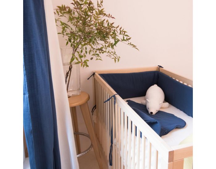 LUCIOLE ET CIE Gigoteuse en Gaze de Coton Bio - Bleu Profond (2)