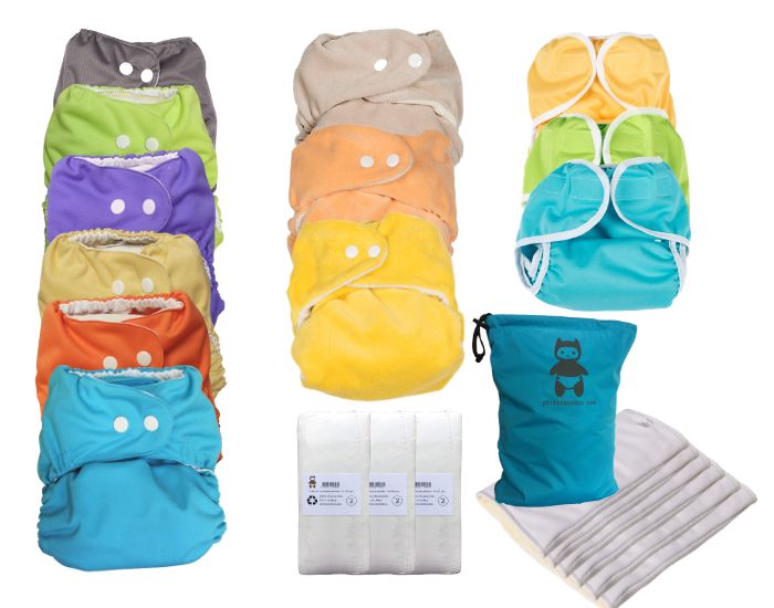 P'TITS DESSOUS Pack Complet de Couches Lavables - Gros Dormeur - Taille Unique (3-15 kg) (1)