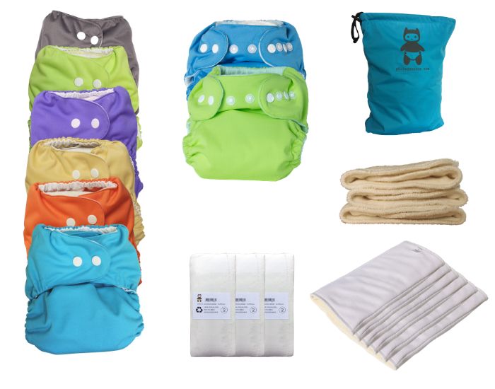 P'TITS DESSOUS Pack Complet de Couches Lavables - Jour Nuit - Taille Unique (3-15 kg) (1)