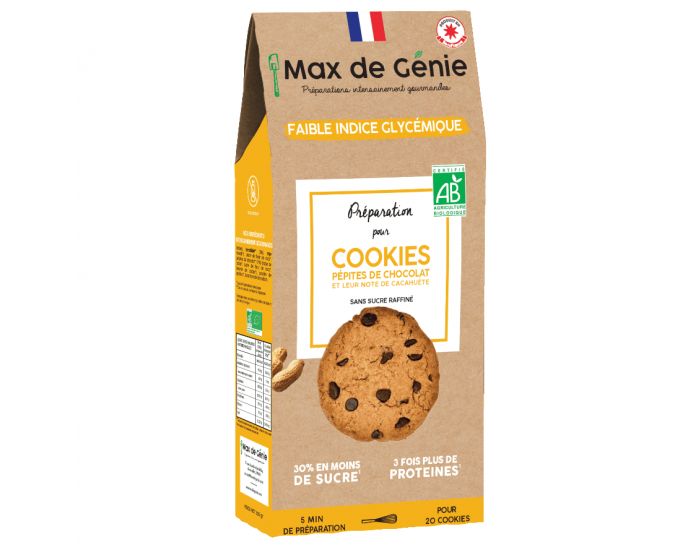 MAX DE GENIE Pr�paration Bio IG Bas - Cookies P�pites de Chocolat - 320g (1)