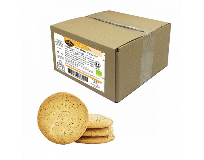 BELLEDONNE Biscuit Orange et Graines de Pavot Bio Vrac - 1.5 kg (1)