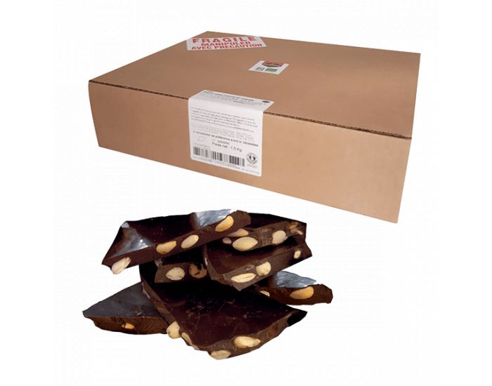 BELLEDONNE Plaque A Casser Chocolat Noir 74% Amandes Bio Vrac - 1.5 kg (1)