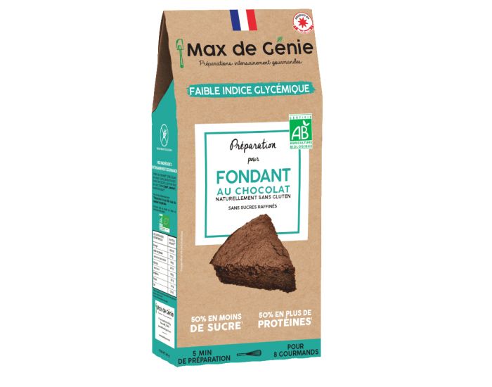 MAX DE G�NIE Pr�paration Bio IG Bas - Fondant Chocolat Sans Gluten- 340g (1)