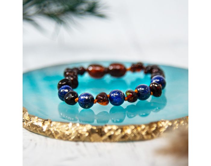 IRREVERSIBLE Box Bracelet Et Collier Bb / Bracelet Adulte - Ambre / Lapis Lazuli (3)